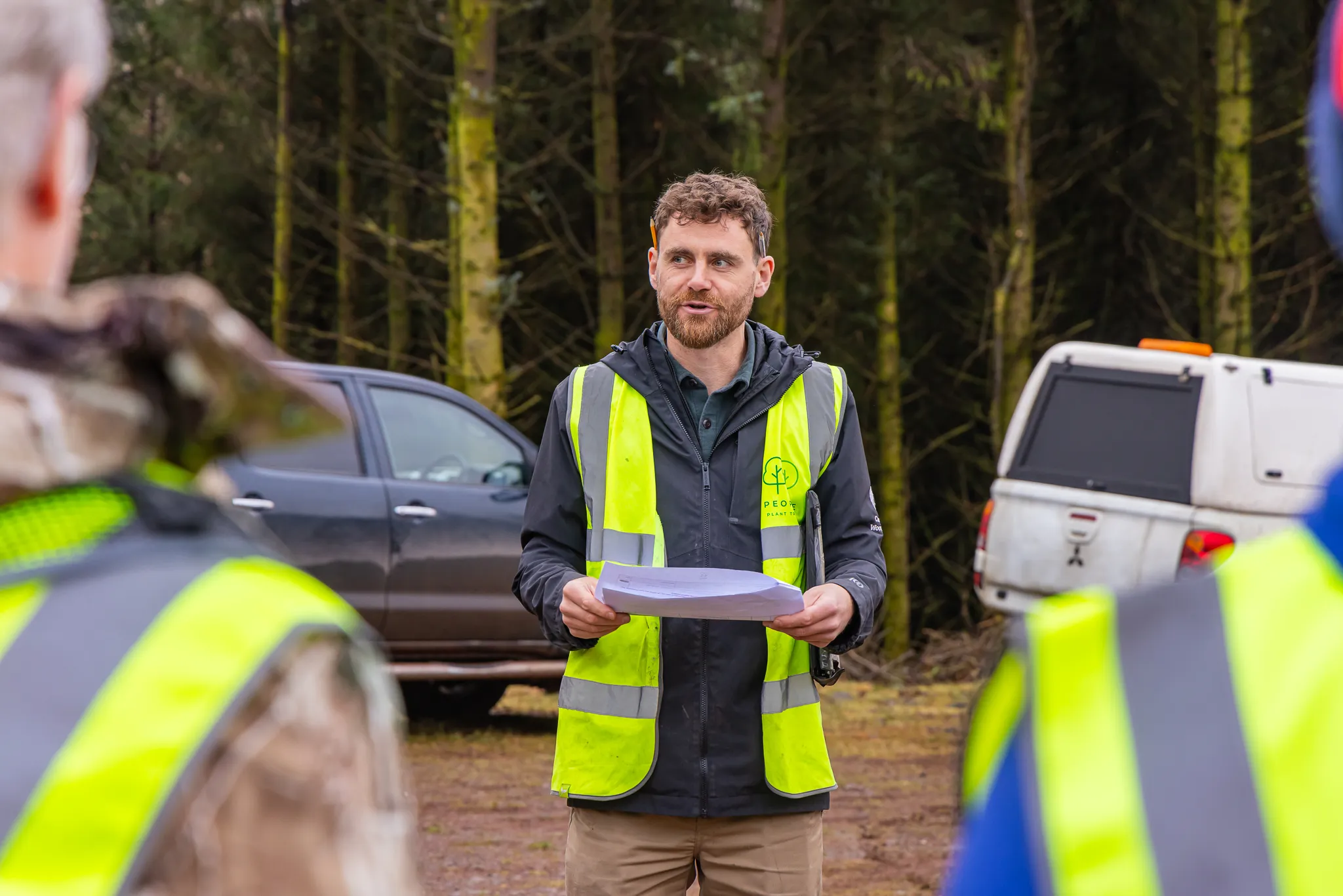 Lochlan Dulson conducting a woodland risk assessment